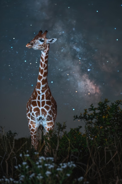 Free photo beautiful giraffe in the wild