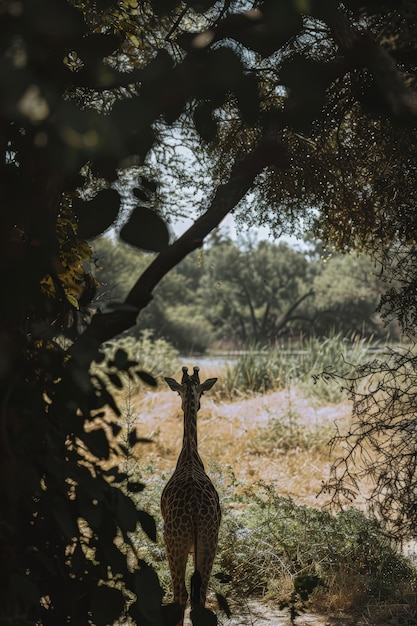 Free photo beautiful giraffe in the wild