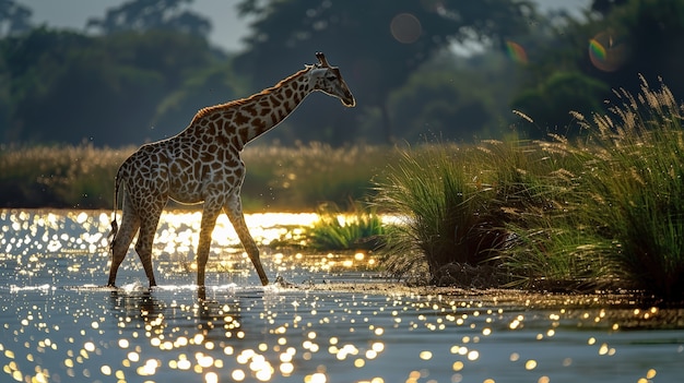 Beautiful giraffe in the wild