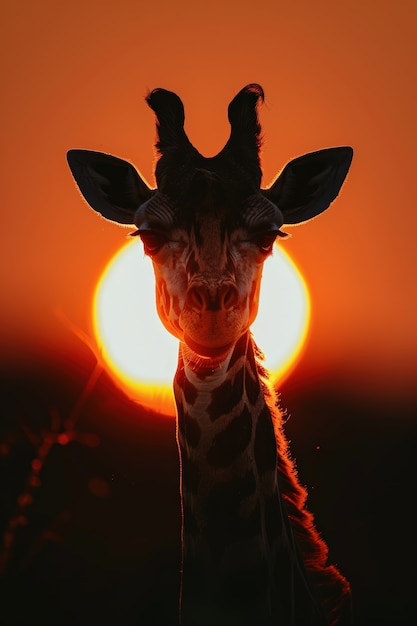 Free photo beautiful giraffe in the wild