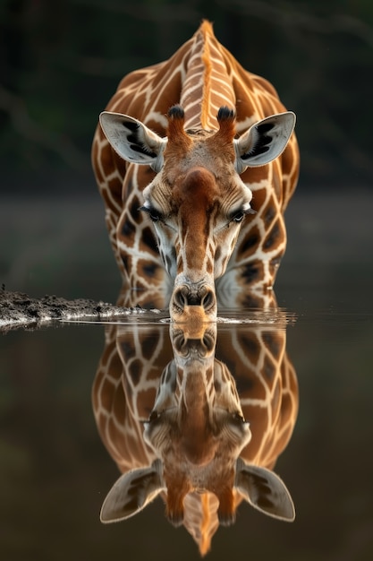 Free photo beautiful giraffe in the wild