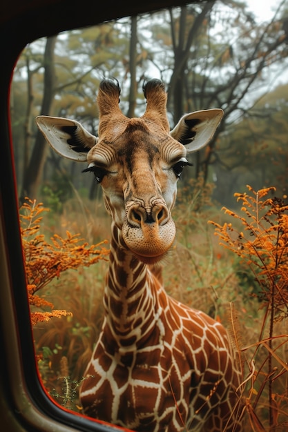 Beautiful giraffe in the wild