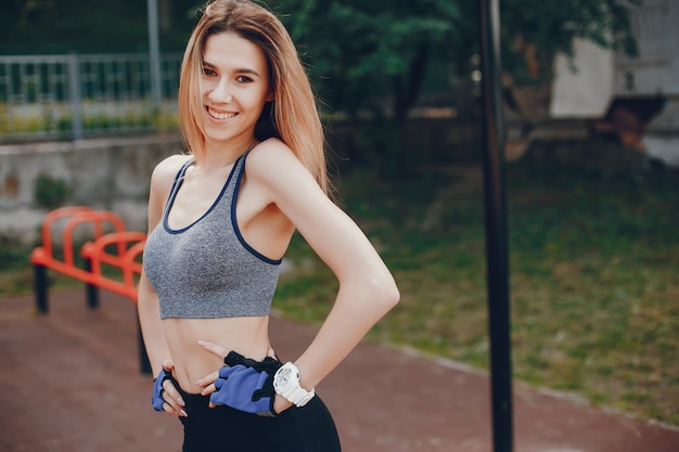 Beautiful girl doing sports