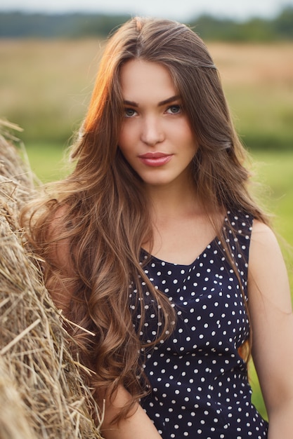 Beautiful girl on the field