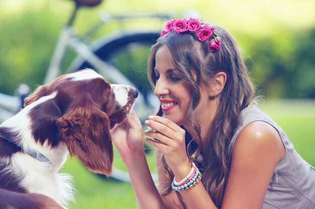 Beautiful girl in park