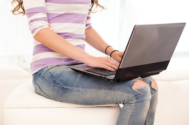 Beautiful girl with a laptop