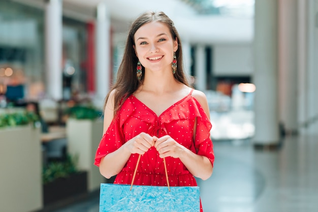 Free Photo beautiful girl with shopping bags