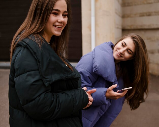 Beautiful girls spending time together