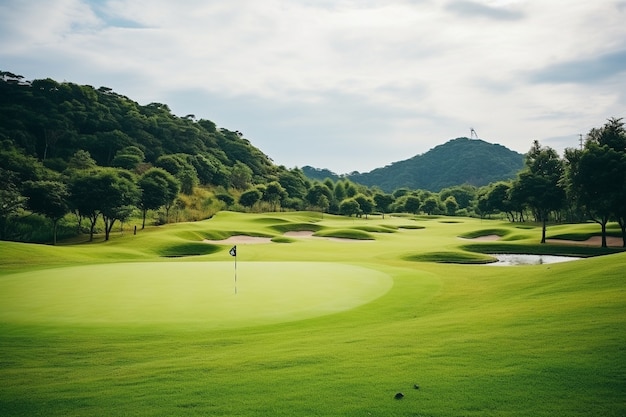 Free photo beautiful  golf course landscape