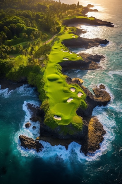 Free Photo beautiful  golf course landscape