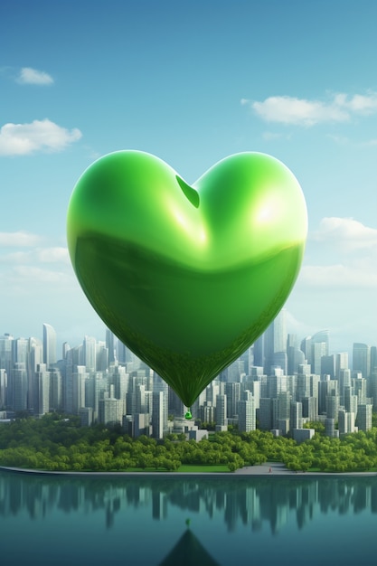 Beautiful green heart shape