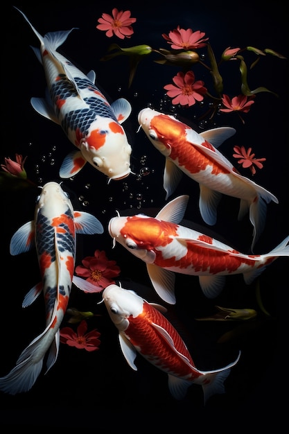 Beautiful group of fish underwater