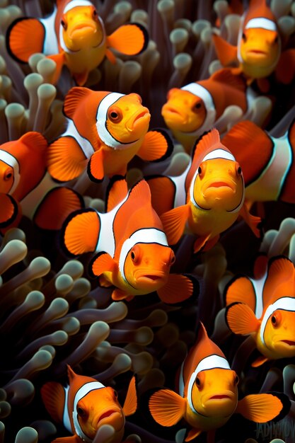 Beautiful group of fish underwater