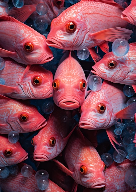 Beautiful group of fish underwater