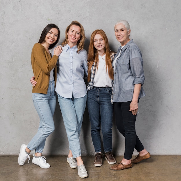 Free photo beautiful group of women posing together