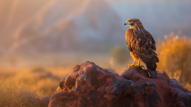 Free photo beautiful hawk in nature