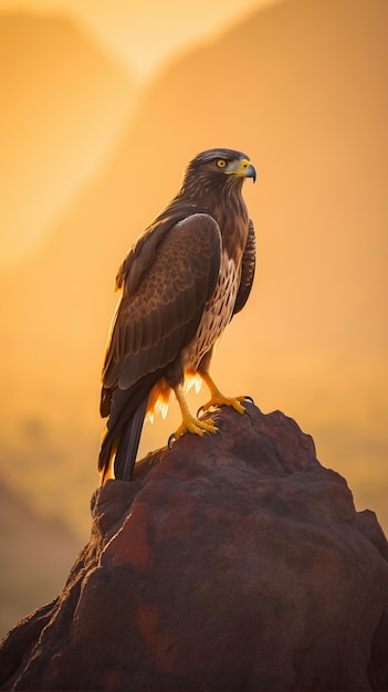 Free photo beautiful hawk in nature