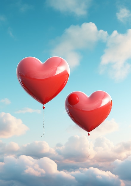 Free photo beautiful heart shaped balloon