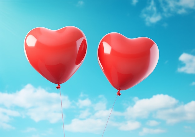 Free photo beautiful heart shaped balloon