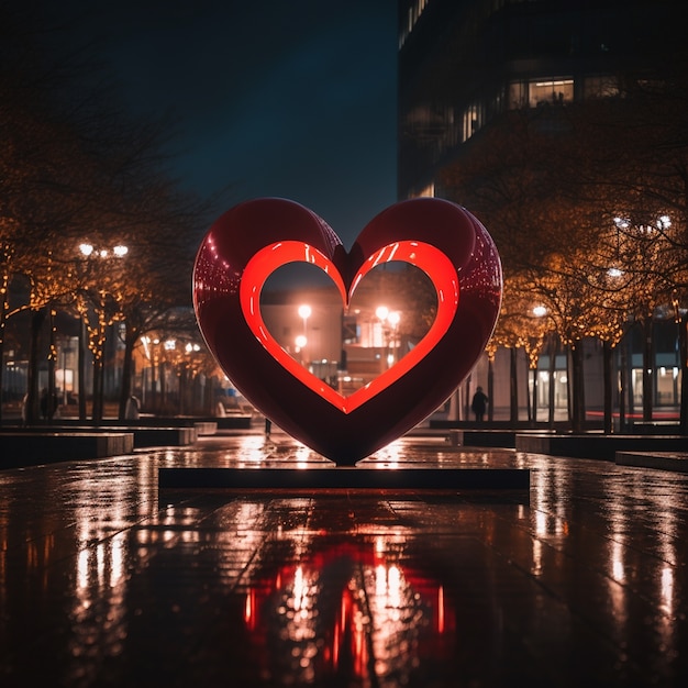 Free photo beautiful heart shaped sculpture