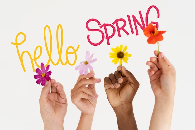 Free Photo beautiful hello spring collage