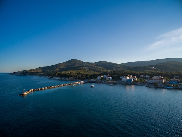 Free Photo beautiful high angle shot of a beach in lesbos, greece