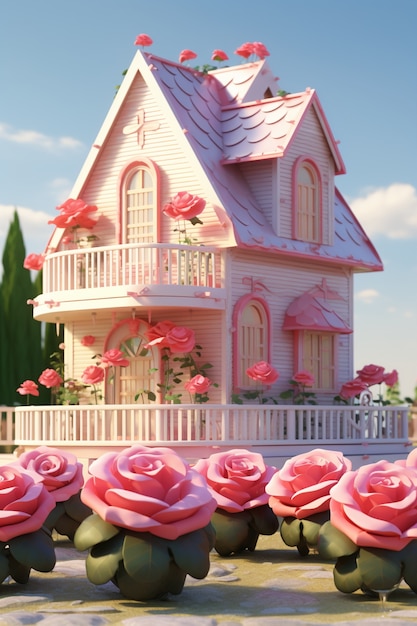 Beautiful house with roses