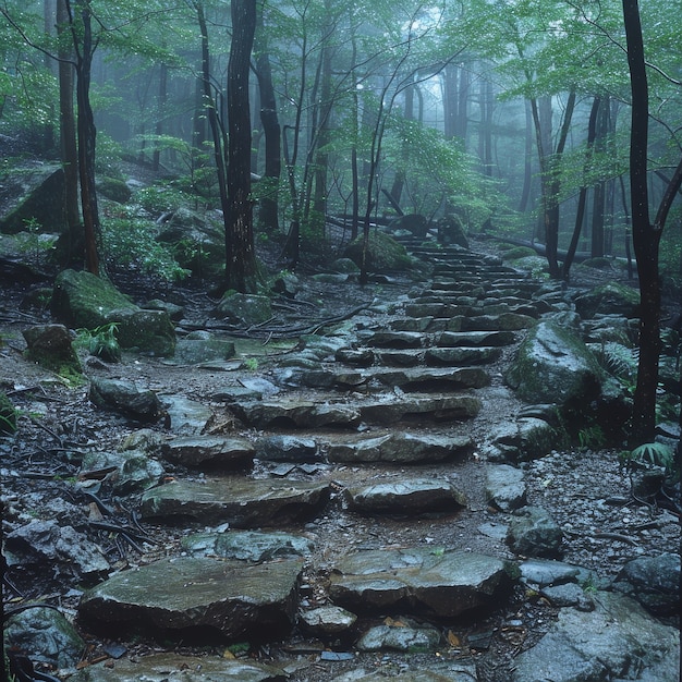 Free photo beautiful japanese forest landscape