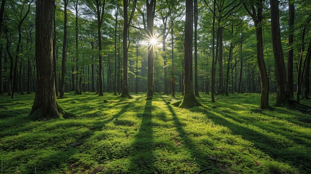 Beautiful japanese forest landscape