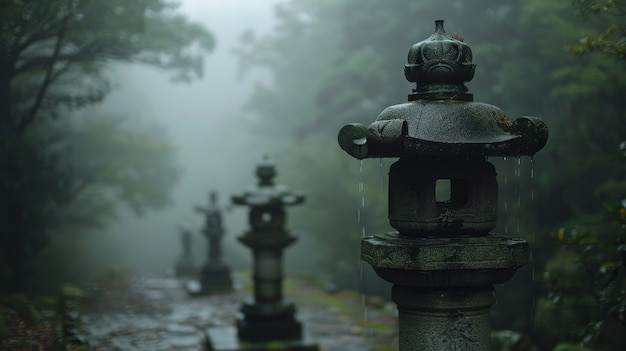 Free photo beautiful japanese forest landscape