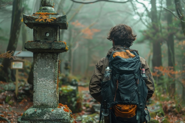 Free photo beautiful japanese  forest scene