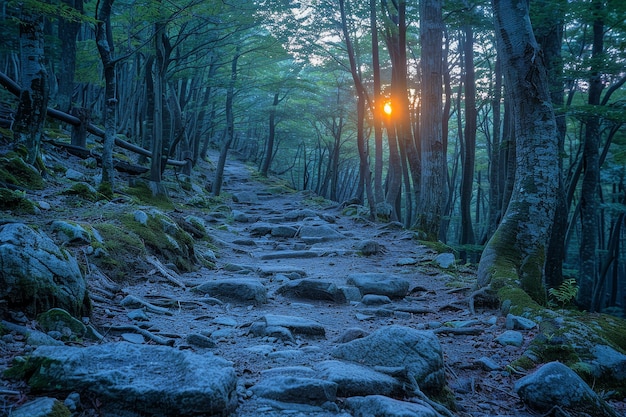 Free photo beautiful japanese  forest scene