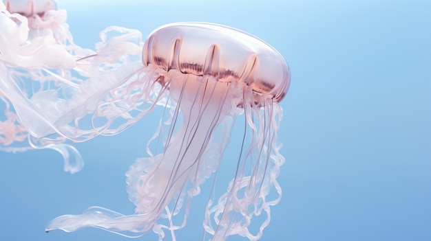 Free Photo beautiful jellyfish in the ocean with copy space