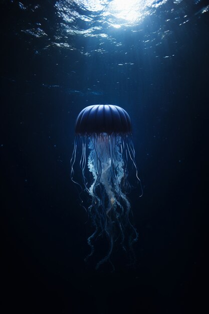 Beautiful jellyfish swimming in the ocean