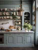 Free photo beautiful kitchen  interior design