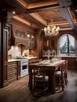 Free photo beautiful kitchen  interior design