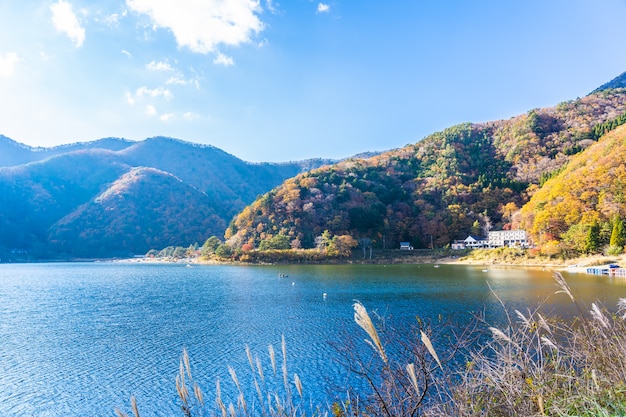 Beautiful landscape around lake kawaguchiko 