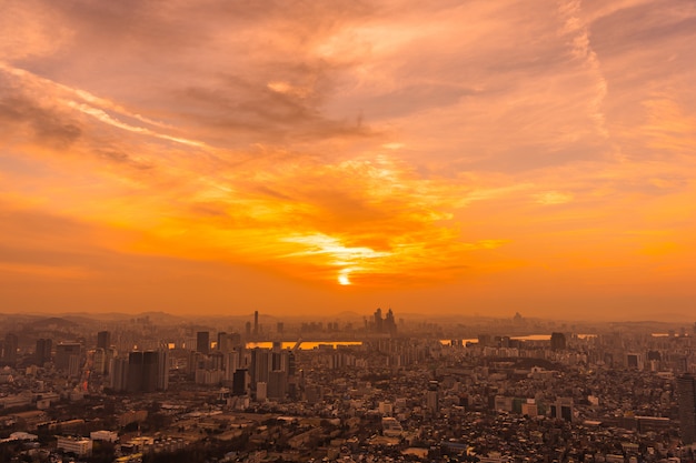 Beautiful landscape and cityscape of Seoul city