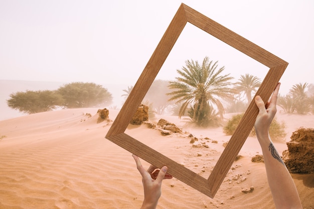 Beautiful landscape contained in photo frame