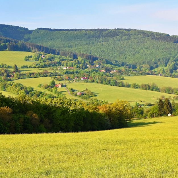 Beautiful landscape in the mountains in summer. Czech Republic - the White Carpathians - Europe.