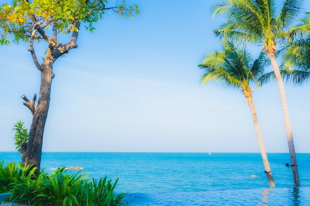 Beautiful landscape of outdoor swimming pool in hotel resort