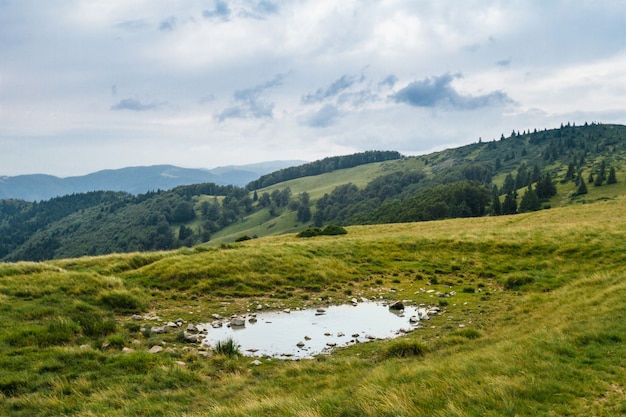 Beautiful landscape of Ukrainian Carpathian mountains.