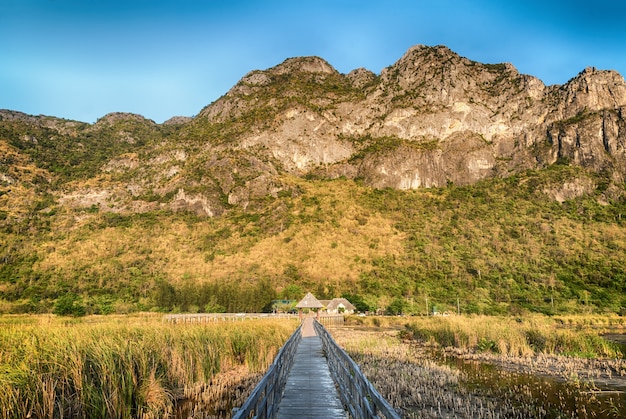 Beautiful landscape with blue sky