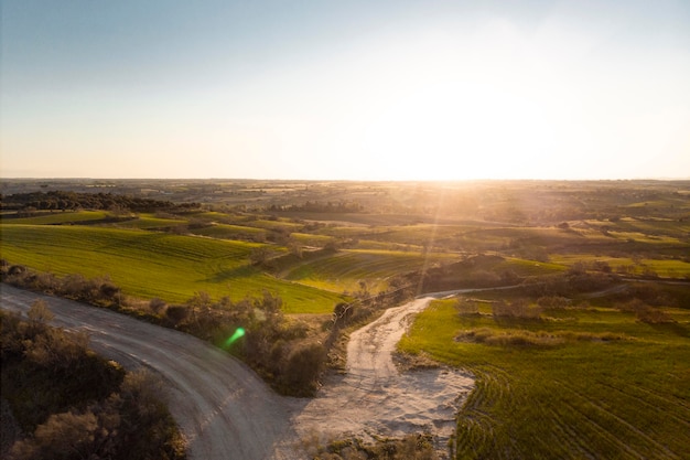 Free photo beautiful landscape with country road