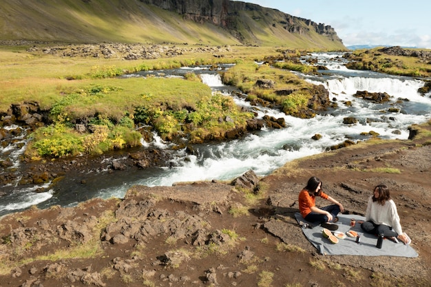 Free Photo beautiful landscapes of iceland while travelling