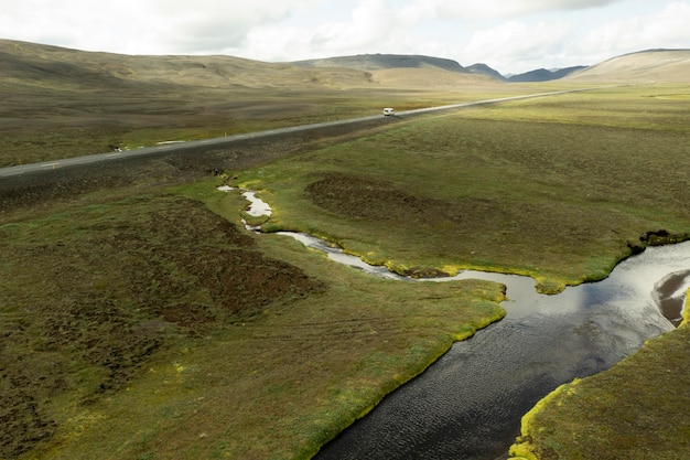 Free Photo beautiful landscapes of iceland while travelling