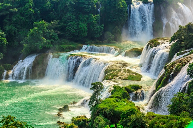 beautiful lanscape with waterfall