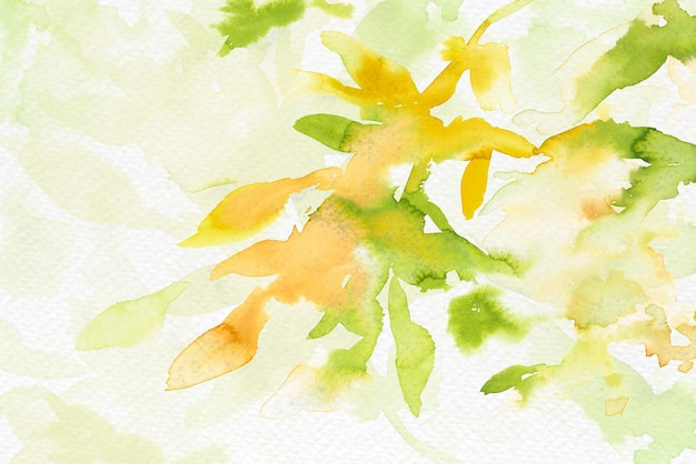 Free Photo beautiful leaf watercolor background in green spring season