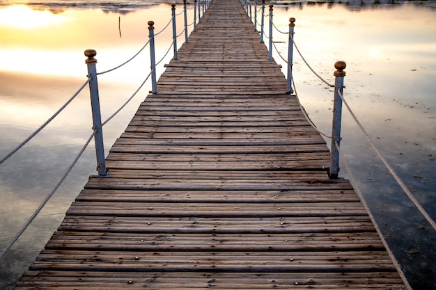 Free Photo beautiful long wooden pier close up.