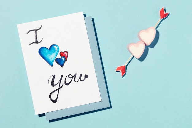 Free photo beautiful love assortment isolated on blue